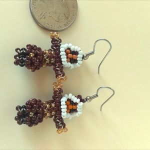 Hand beaded eskimo earrings